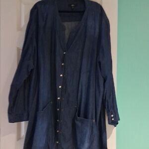 ellos Blue Button-Down Tunic